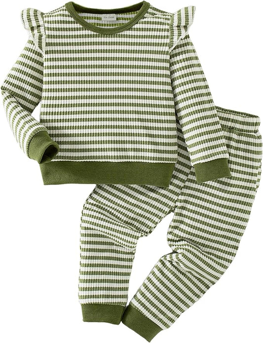 Mioglrie Baby Girl Clothes Infant Toddler Girls Fall Winter Outfits Sweatshirts Clothing Set 3 6 12 18 24 Month 2T 3T