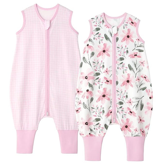 Yoofoss Toddler Sleep Sack With Feet 24-36 Months 100% Organic Cotton Baby Sleep Sack with Legs Toddler Wearable Blanket with 2-Way Zipper