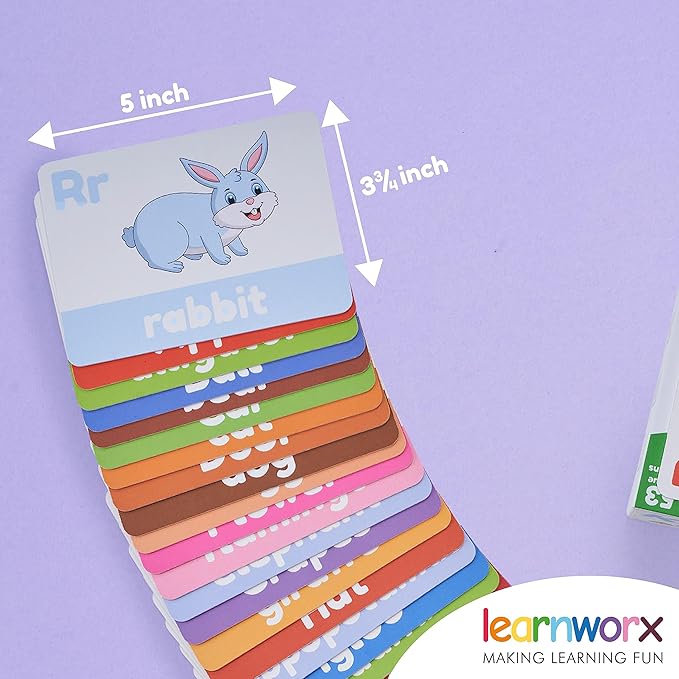 Alphabet Flash Cards for Toddlers | Award-Winning | 52 ABC Flashcards for Baby & Kids|ABC Cards Kindergarten | Large Upper and Lower Case | Large A-Z Learning Letter Animal Flashcard for Ages 1,2,3&4