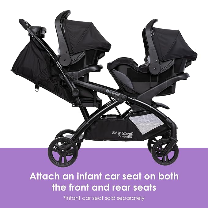 Baby Trend Sit N' Stand® Double 2.0 Stroller, Madrid Black