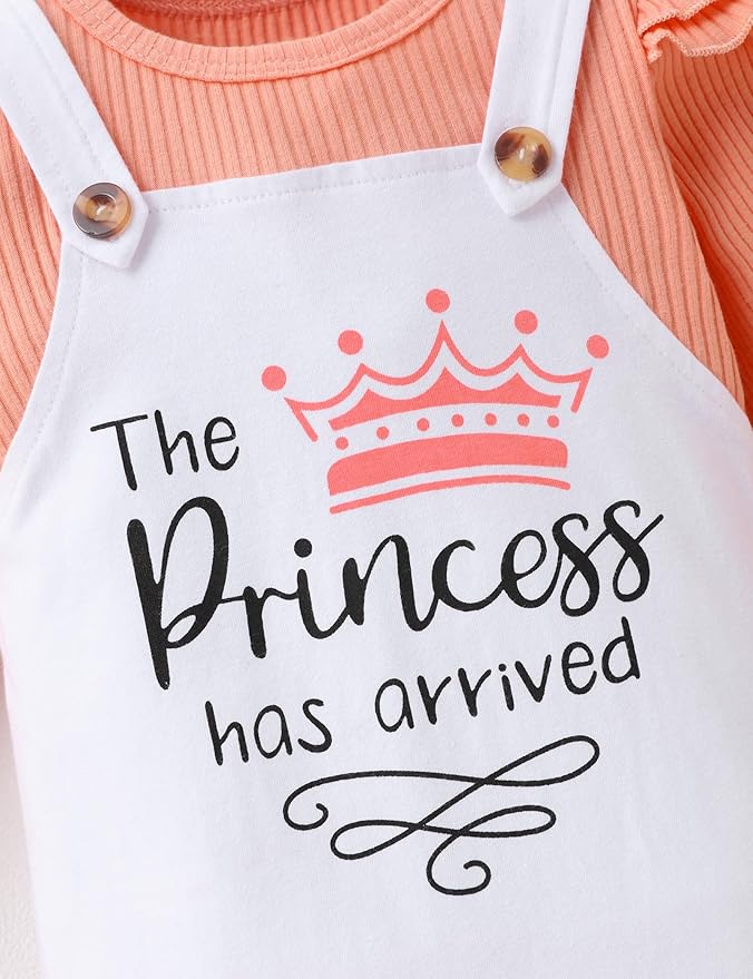 Baby Girl Clothes Patter&Letter Baby Girl Romper with Bow Hat&Headband and Gloves 4Pcs Baby Girl Coming Home Outfit