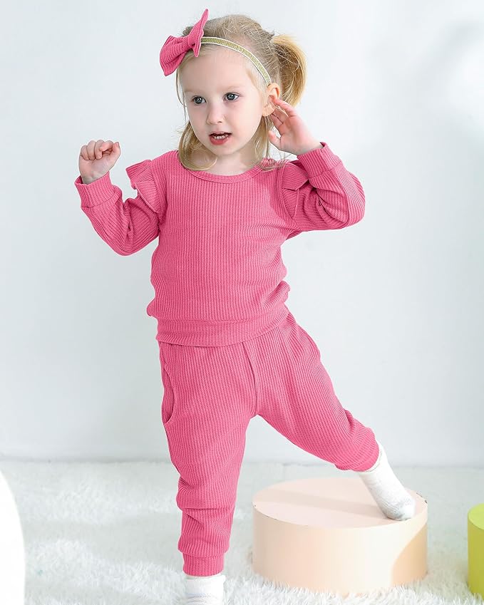 Mioglrie Baby Girl Clothes Infant Toddler Girls Fall Winter Outfits Sweatshirts Clothing Set 3 6 12 18 24 Month 2T 3T