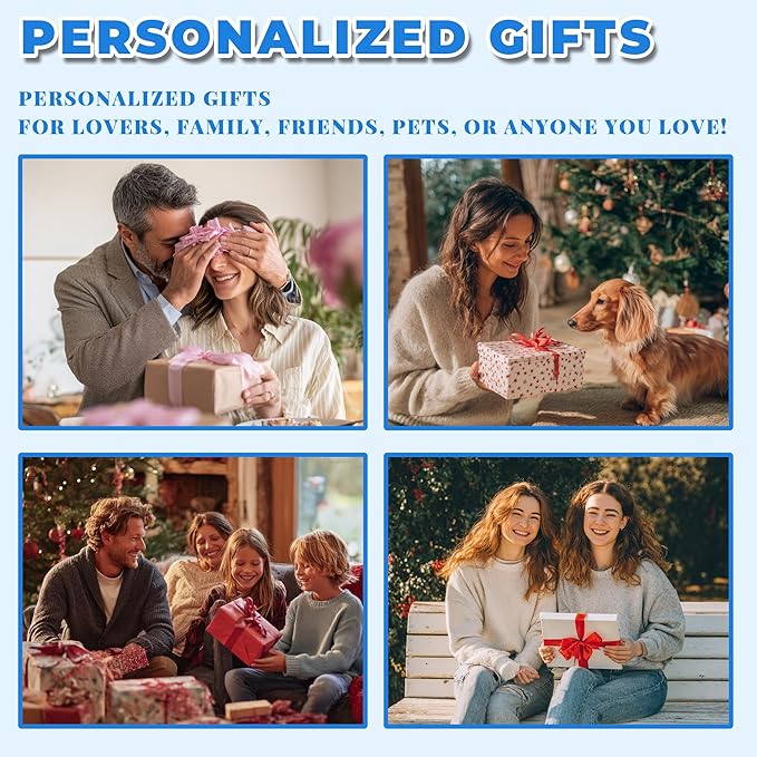 Custom Personalized 9 Photo Collage Blanket Thow Gifts with Text, Customized Pictures Blankets Gift for Christmas Birthday Thanksgiving Adults Kids Dad Mom Girlfriend Boyfriend (2 Grid)