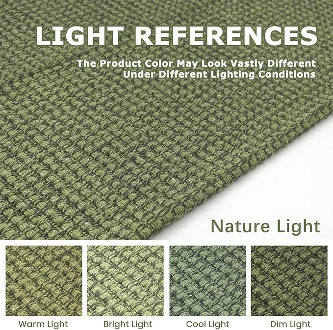 KOZYFLY Extra Long Runners for Hallways 3x14 ft Washable Kitchen Runner Non Slip Rubber Backed Hallway Rug Cotton Entryway Runner Rug Floor Carpet for Indoor Hall, Kitchen,Olive Green/Earthy Green