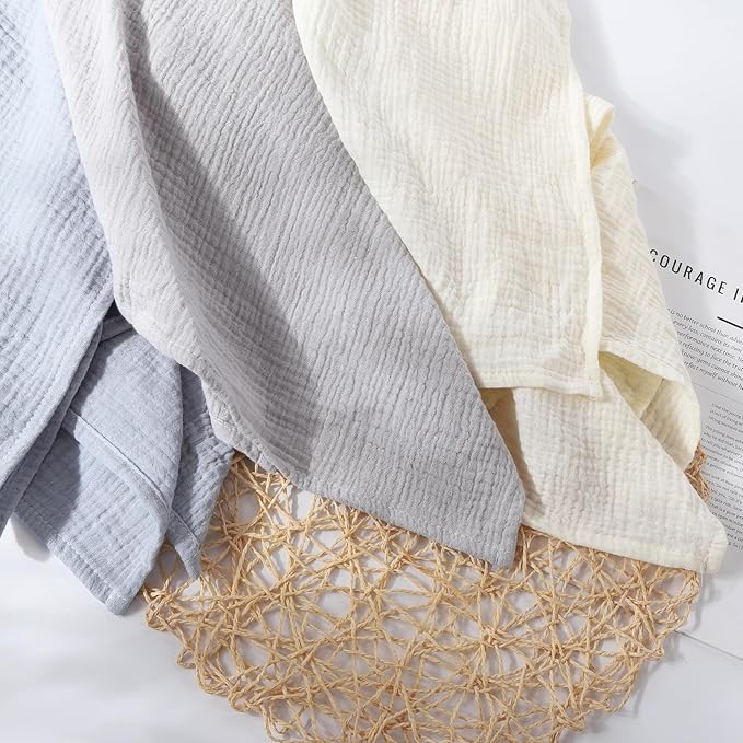 3 Pack Muslin Swaddle Blankets (40x40in) - Ultra Soft Breathable Wraps for Newborn Swaddling, Nursing, and Toddler Playtime, Unisex Design
