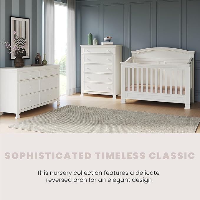 Child Craft Legacy Westgate 4-in-1 Convertible Crib, Baby Crib Converts to Day Bed, Toddler Bed and Full Size Bed, 3 Adjustable Mattress Positions, Baby Safe Finish (Vintage Linen)