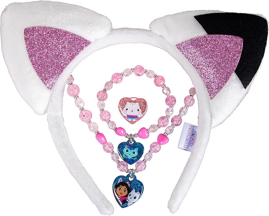 LUV HER Headbands for Girls - Kids Jewelry for Girls - Dress Up Set All in one Giftable Box - Headband - Play Jewelry Set - 4pc (Toddler Headband, Necklace, Dress Up Bracelet, Ring) Ages 3+