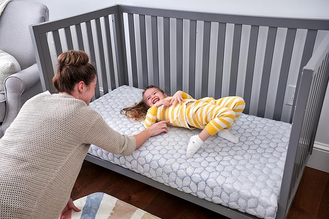 Lullaby Earth Gentle Start Breathable Infant & Toddler Crib Mattress - 2-Stage Lightweight & Waterproof - Non-Toxic for Baby & Toddler Bed