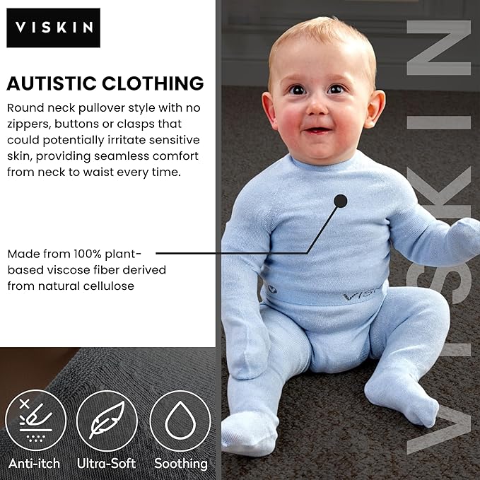 Viskin Baby Seamless Tops with Cooling Viscose Fibre - Gentle Under Layer Tops for Boys and Girls - Skin Comfort - 1-2 Years