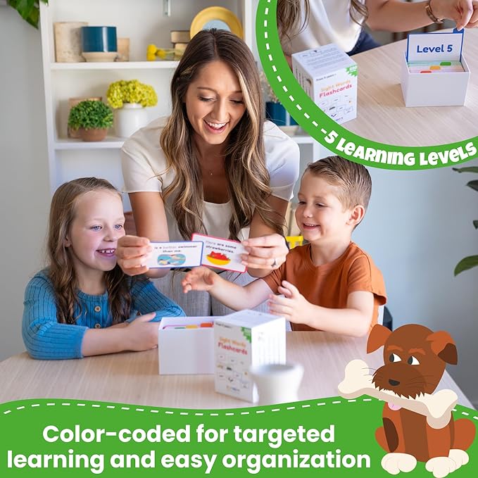 Sight Words Flash Cards Kindergarten – 220 Cards – Sight Words for Toddlers 4 Years – Dolch Sight Words Flash Cards –Pre-K Kinder 1st 2nd 3rd Grade – Sight Word Site Reading Kids Vocabulary Learning