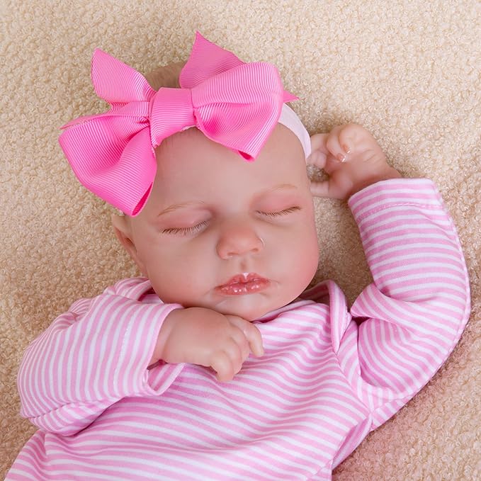Reborn Baby Dolls 20-Inch Soft Body Realistic Baby Doll That Look Real Life Baby Girl Dolls with Hand-Painted Details Lifelike Sleeping Baby Doll with Clothes Toy Gift Set for Kids Age 3+
