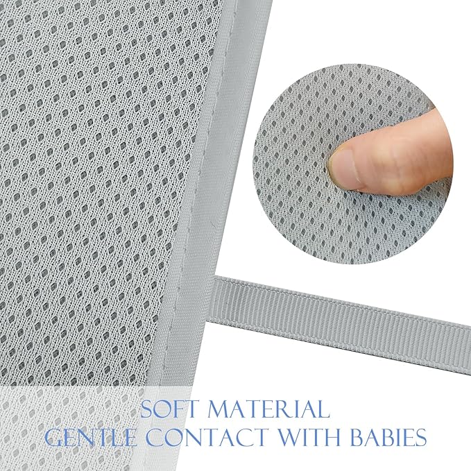 Crib Rail Covers Upgradted Sets,Rail Guard for TeethingSoft Anti-Collision Strip Corner Cover, Suits for Most Standard Bed (Grey)