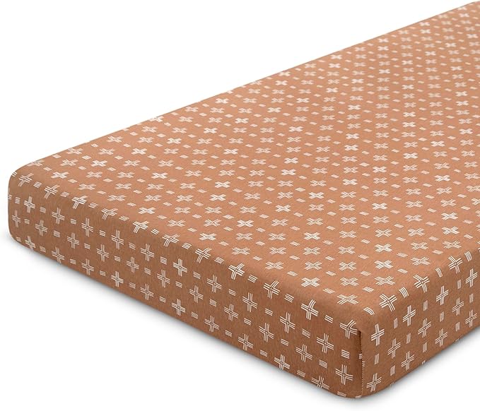 Delta Children Fitted Crib Sheets for Girls and Boys - 100% Organic Cotton Crib Sheet for Standard Crib and Toddler Mattresses - 28x52 Inch - GOTS Certified (Pack of 3), Neutral Boho