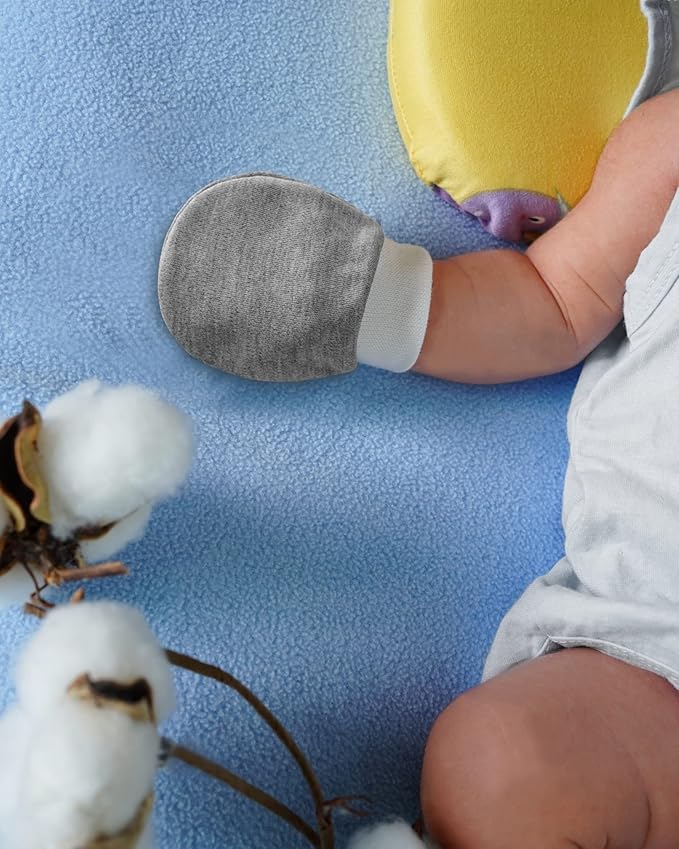 RATIVE Wrist Tab Baby Mittens 0-6,6-12 Months Organic Cotton for Newborn Baby Boys Girls