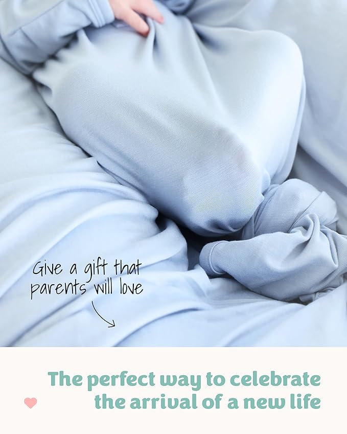 Caden Lane Baby Swaddle & Receiving Blanket, Soft, Breathable & Temperature-Regulating Bamboo Viscose Fabric for Swaddling Newborns, Gender Neutral Infant Blanket for Boys & Girls, Mist Blue