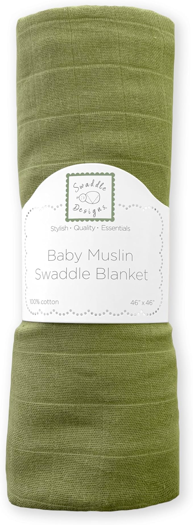 SwaddleDesigns Cotton Muslin Swaddle Blanket, Receiving Blanket for Baby Boys & Girls, Best Registry Gift, 46x46 inches, Green Turtle