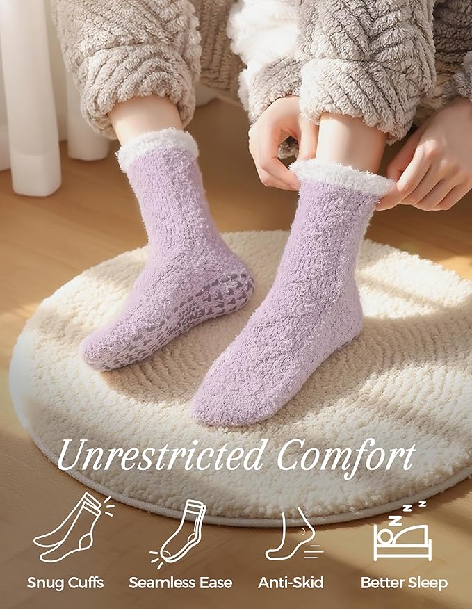 TEHOOK Warm & Cozy Gifts for Women, Fluffy Fuzzy Sock, Plush Sleeping Slipper Socks - Soft Warm Fabric