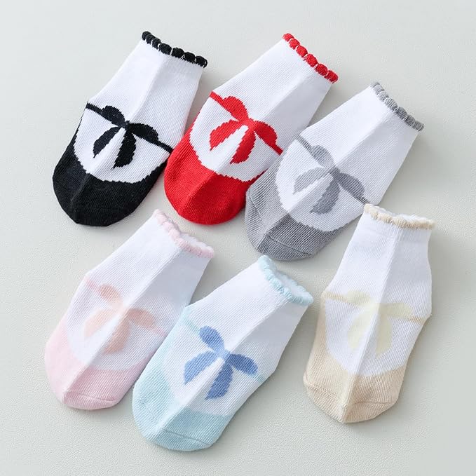EPEIUS Unisex Baby Girls Boys Non-Slip Socks (Set of 6)