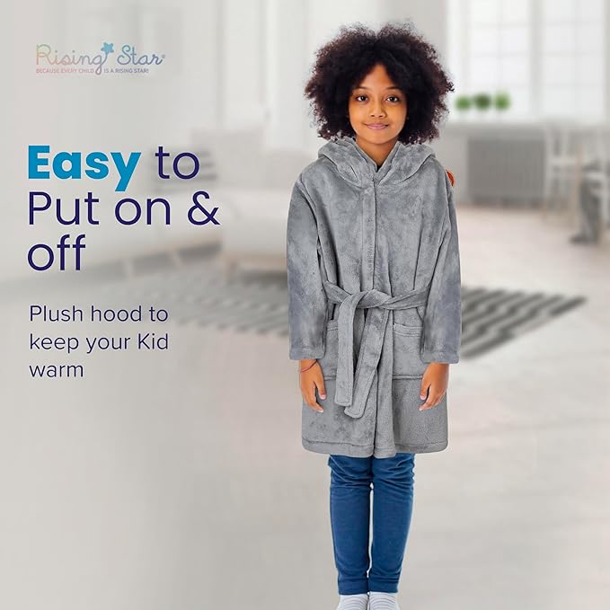 Rising Star Baby Toddler Robe Or Kids Robe for Girls and Boys - Kids & Baby Bath Robe Spa Set with Washcloth or Slippers