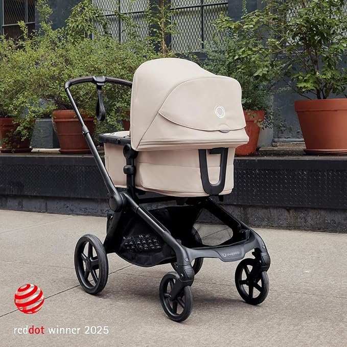 Bugaboo Kangaroo All-Terrain Single-to-Double Tandem Stroller for Infant and Toddler, for Up to Three Kids, XL Wheels, One-Hand Operation, Large Bassinet, XL Underseat Storage (Misty White)