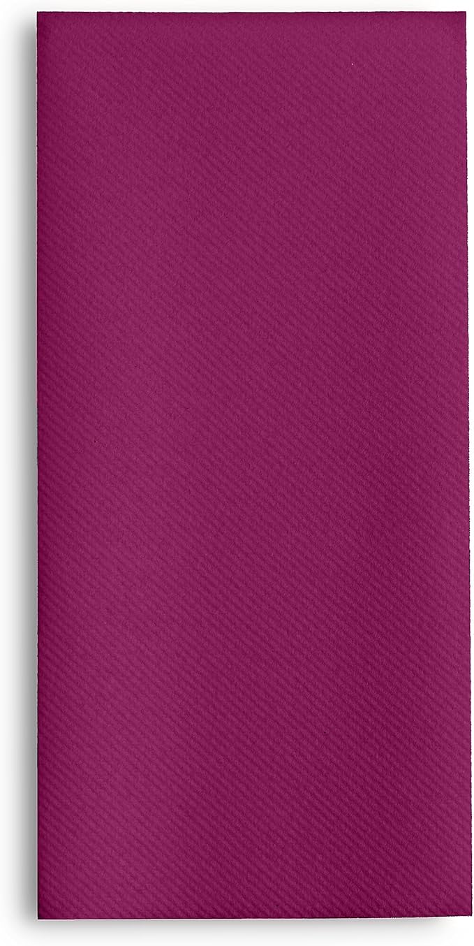 Linen-Feel Purple Paper Napkins - Decorative Cloth-Like Disposable Dinner Napkins - Soft And Absorbent. For Kitchen, Party, Wedding, Bathroom Or Any Occasion. (Pack of 100)