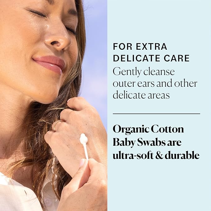 Sky Organics Organic Baby Cotton Swabs for Baby, 100% Pure Organic Cotton, GOTS Certified Organic Cotton, 60 Count