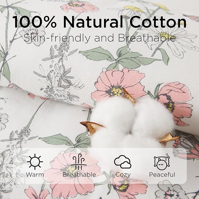 Duomiaomiao 1.5 TOG Baby Sleep Sack 100% Cotton Four Season Baby Wearable Blanket, Breathable Comfy Toddler Sleeping Sack