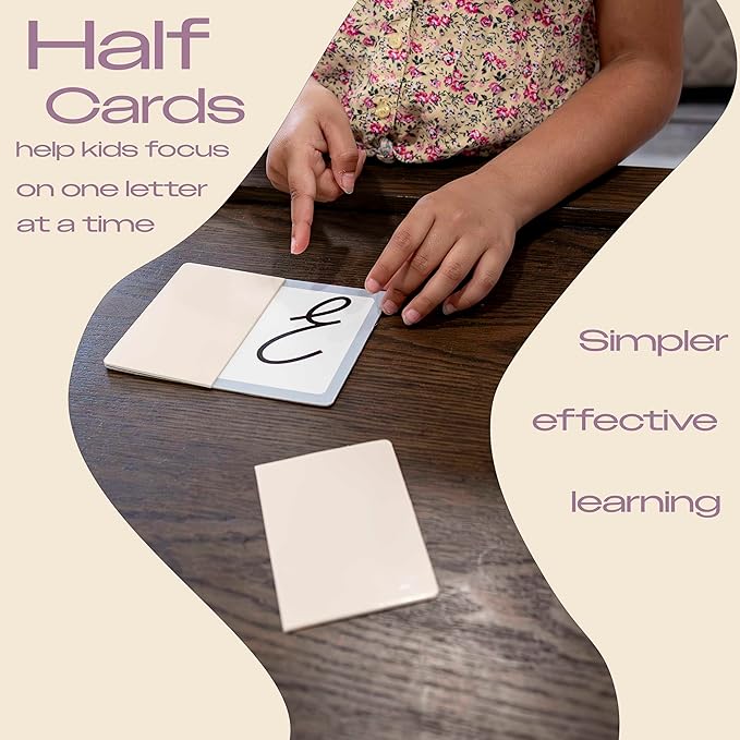 Phonics Cursive Alphabet Flash Cards by Maritas - Durable, Thick & Vibrant - A Must-Have for Preschool, Homeschool & Classroom Learning -Ages 3+