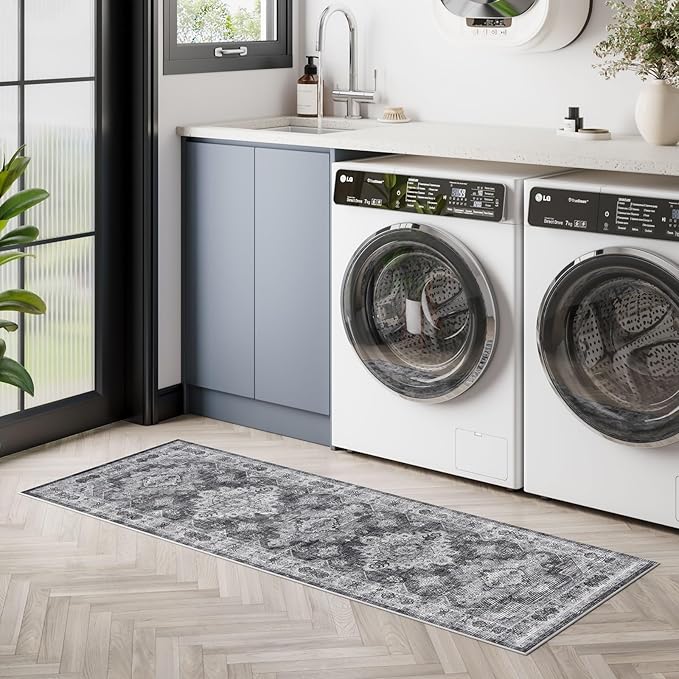 Dripex Tribal Washable Runner Rug-2x5 Non-Slip Non-Shedding Runners for Hallways Stain Resistant Kitchen Mat Laundry Entryway Carpet Runner for Doorway Entrance Bedroom Living Room Decor