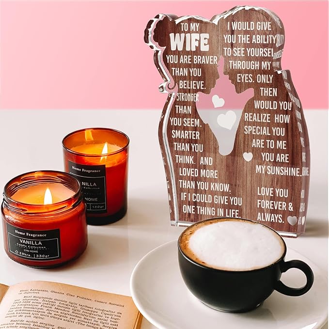 MAMAGIFTREE Valentines Day Gifts for Wife, I Love You Romantic Gifts, I Choose You with Heartfelt Message Acrylic Sign- Wedding Anniversary, Birthday Ideas for Her