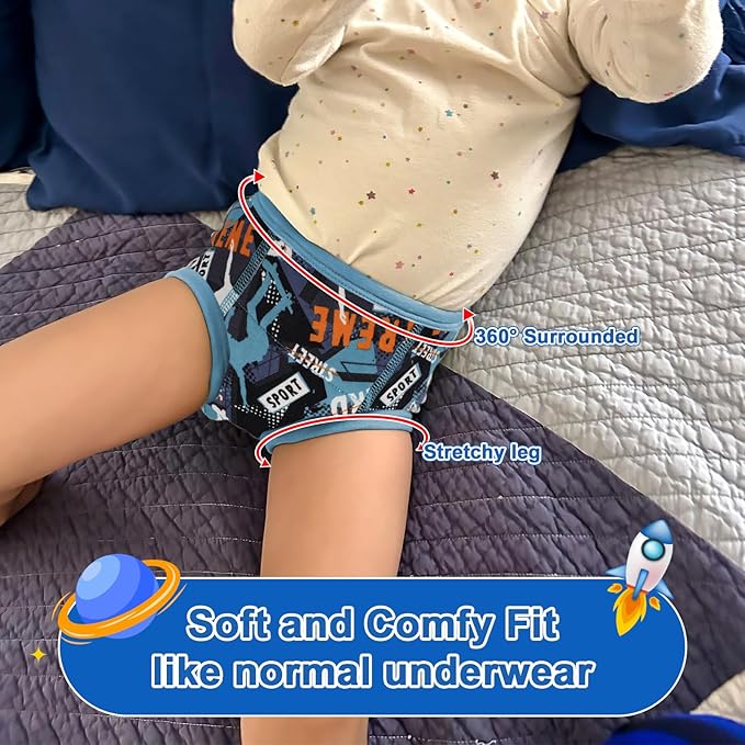 MOEMOE BABY Training Underwear 10 Packs Absorbent Potty Training Pants for Boys and Girls Cotton Pee Pants 2-9T