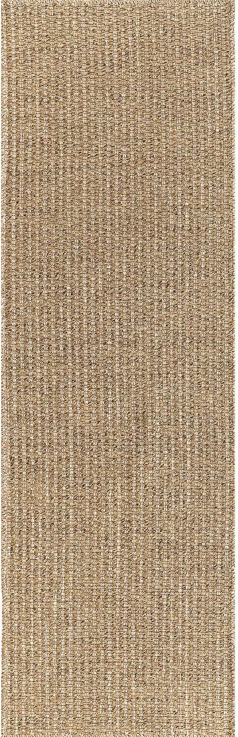Easy Jute Rugs 2x7 Natural Color Living Room Indoor Outdoor Runner Rug for Farmhouse Patio and Kitchen Rug High Traffic Washable Easy to Clean Solid Boho Woven Design Outside Carpet (2 x 7)