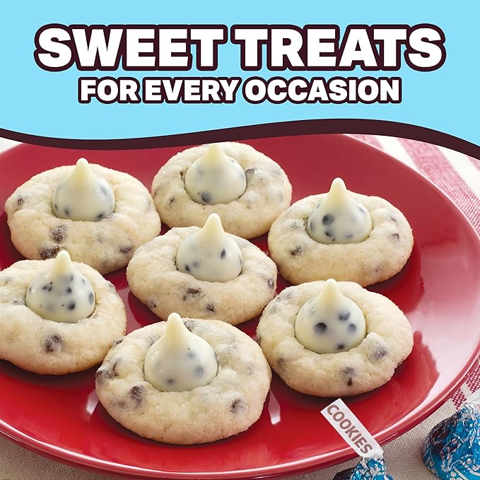 Hershys Kisses Cookies&Cream 1 Pound Approx 105 Pieces - Bulk Candy Individually Wrapped Candy, - Chocolates For Gifting Blue Bulk Hershys Snacks - Kisses Snack Blue Foil Perfect For gift Box or Pinata Stuffers - Perfect Holiday Treats for Adults & Kids