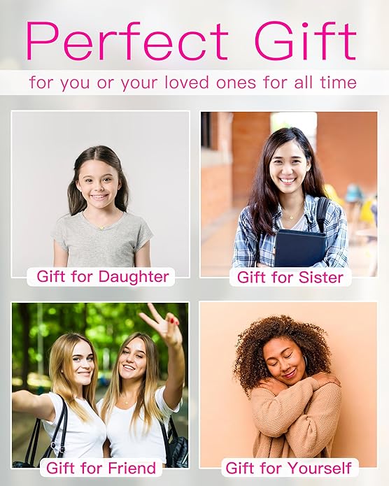 Unique Personalized Gifts for Her, Initial Necklaces for Women, Letter Double Side Engraved Disc/Heart Pendant Necklace, Minimalism Style Jewelry for Everyday Wear