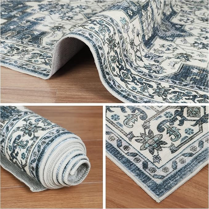 Dripex Tribal Washable Runner Rug-2x5 Non-Slip Non-Shedding Runners for Hallways Stain Resistant Kitchen Mat Laundry Entryway Carpet Runner for Doorway Entrance Bedroom Living Room Decor