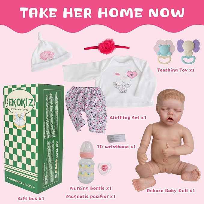 Newborn Realistic Baby Dolls - 20-Inch Full Body Soft Vinyl Dolls with Clothes and Toy Accessories for Kids Age 3+