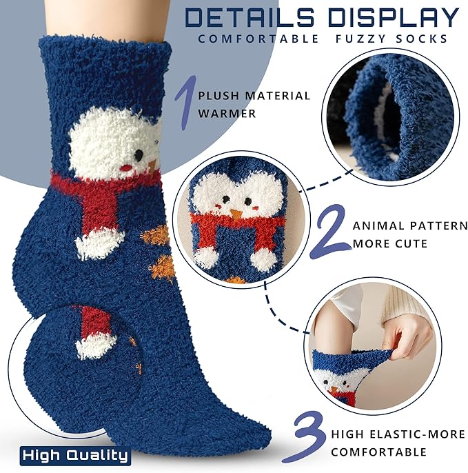 TEHOOK Warm & Cozy Gifts for Women, Fluffy Fuzzy Sock, Plush Sleeping Slipper Socks - Soft Warm Fabric