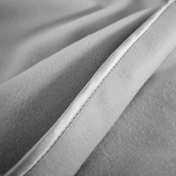 American Baby Company 2-Piece Fleece Blanket with Silk-Like Satin Trim set, Soft, Warm & Cozy, Gray and White, 30" x 30" for Boys and Girls, Perfect for Baby Carrier, Stroller, Travel and Gifting