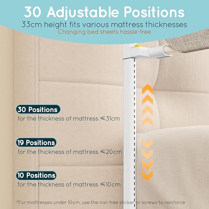 King Size Toddler Bed Rail: 3-Side Protection Bedrail for King Bed - Extral Tall Adjustable Child Safety Side Railing Guards for Infants Kids Child(78.7x78.7X 74.8”)