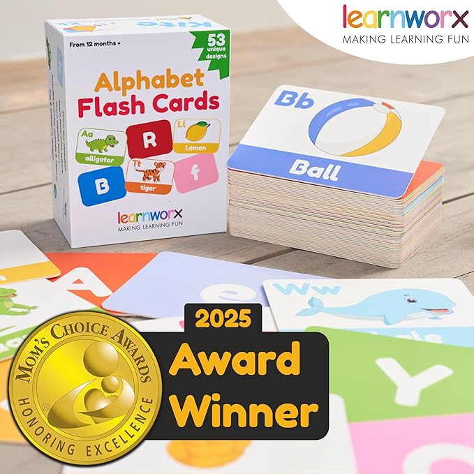 Alphabet Flash Cards for Toddlers | Award-Winning | 52 ABC Flashcards for Baby & Kids|ABC Cards Kindergarten | Large Upper and Lower Case | Large A-Z Learning Letter Animal Flashcard for Ages 1,2,3&4
