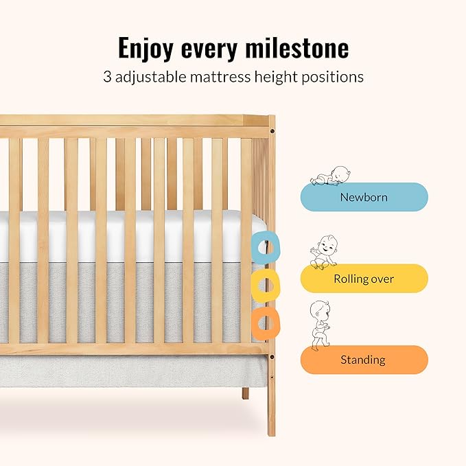 Dream On Me Synergy 5-In-1 Convertible Crib In Natural, Greenguard Gold Certified