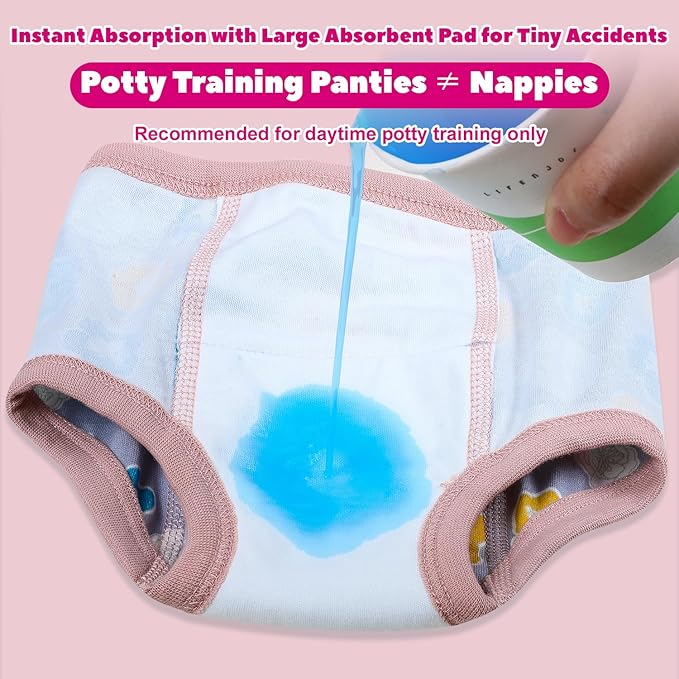 MOEMOE BABY Training Underwear 10 Packs Absorbent Potty Training Pants for Boys and Girls Cotton Pee Pants 2-9T