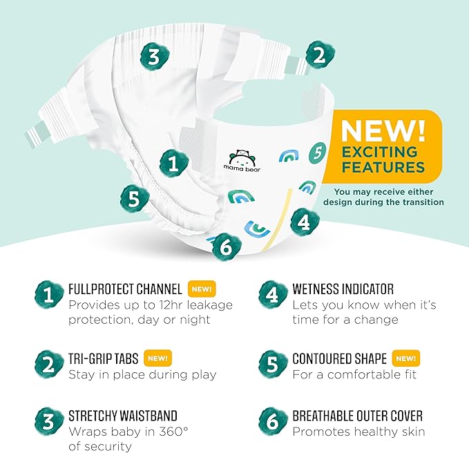 Amazon Brand - Mama Bear Gentle Touch Diapers, Size 5, 33 Count