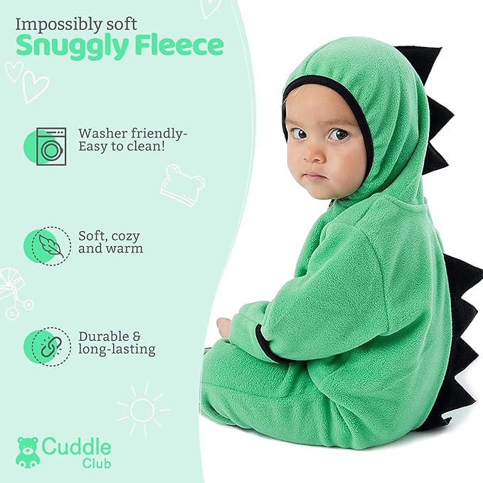 Cuddle Club Fleece Baby Bunting Bodysuit with Hood, Convertible Mittens & Booties, Car Seat Friendly, Soft & Warm, Easy Zip