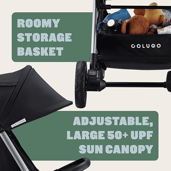 Colugo The One Stroller - Lightweight Easy Fold Compact Toddler and Baby Stroller for Travel, Large Storage Basket, One Hand Fold, Includes Raincover, Bumper Bar, Cupholder (Knockout Pink)
