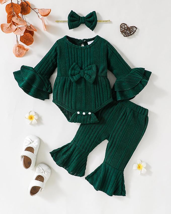 SUNNY PIGGY Baby Girl Clothes Infant Newborn Outfits Romper 0-18 Month Toddler Girls’ Clothing Pant Set