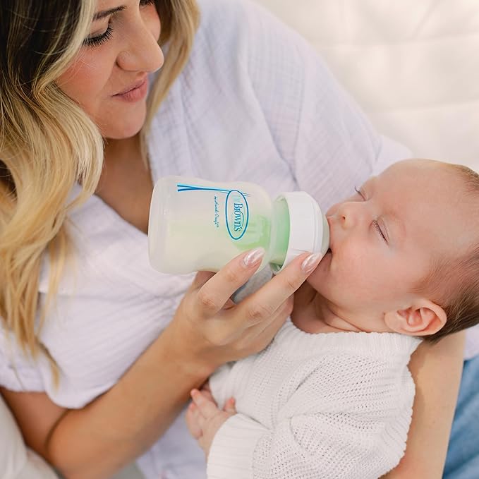 Dr. Brown’s Natural Flow Anti-Colic Options+ Wide-Neck Glass Baby Bottle Starter Set with 100% Silicone Glass Bottle Sleeves, Baby Bottle Brush, Prevent Pacifier and Pacifier and Bottle Wipes