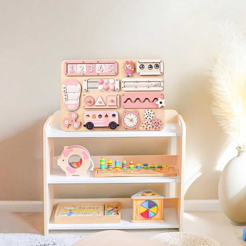 Large Busy Board Montessori Toys for 1 2 3 Year Old - Sensory Toys for Toddlers 1-3 - Fine Motor Skills & Early Learning - Montessori Gift for Boys & Girls - Travel-Friendly & Safe