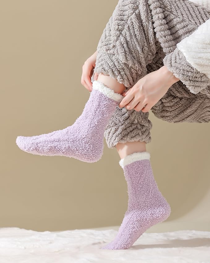 TEHOOK Warm & Cozy Gifts for Women, Fluffy Fuzzy Sock, Plush Sleeping Slipper Socks - Soft Warm Fabric