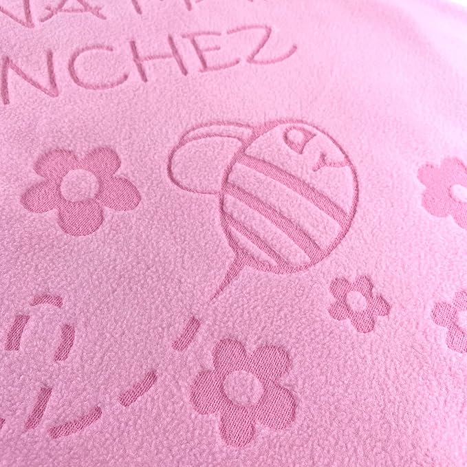 Custom Catch Personalized Girl Pink Baby Blanket Gift with Flower, Ladybug, Bee or Butterfly